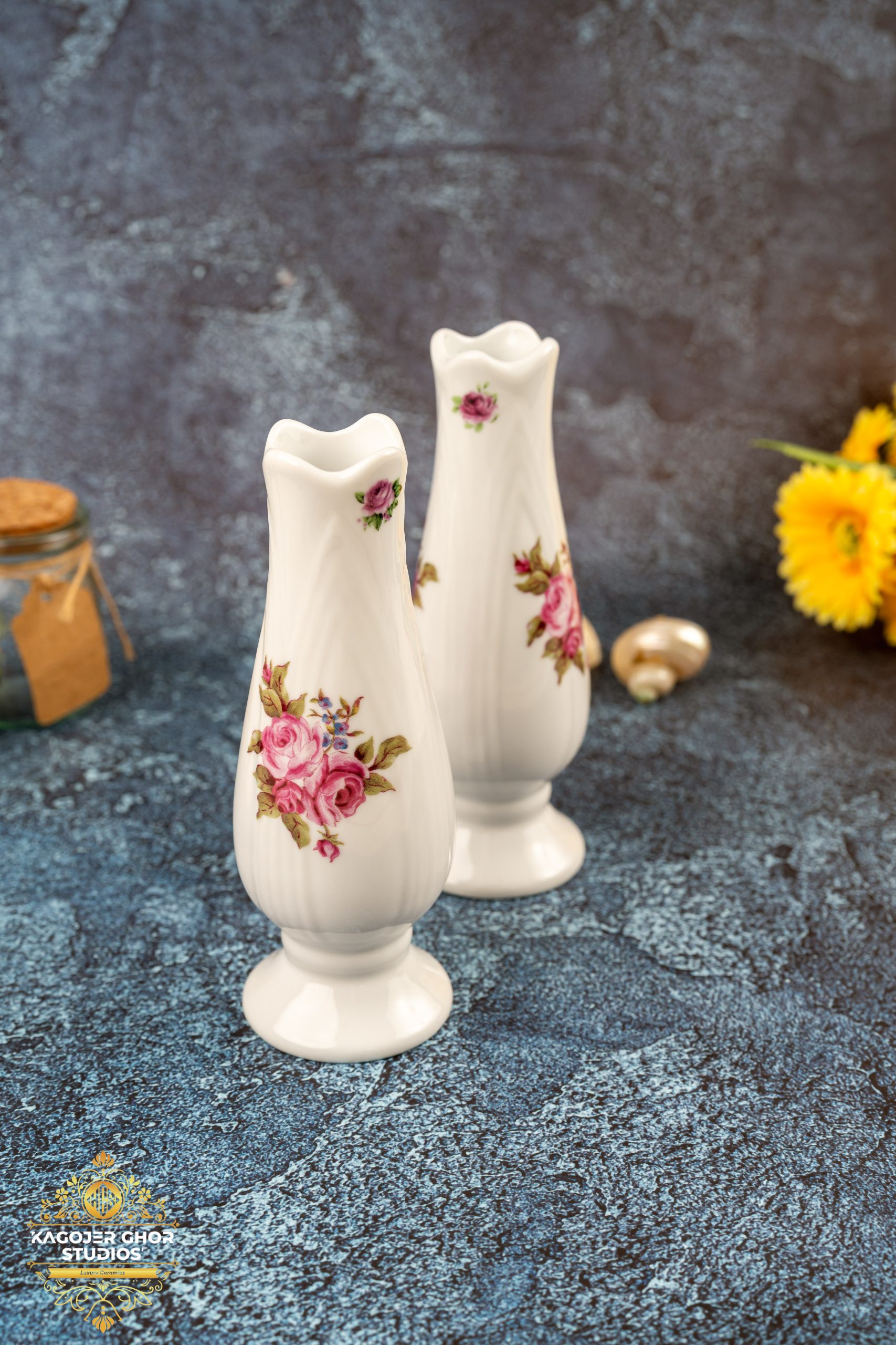 (23) Mini Roses Tulip Vase (Set of 2) - Image 1