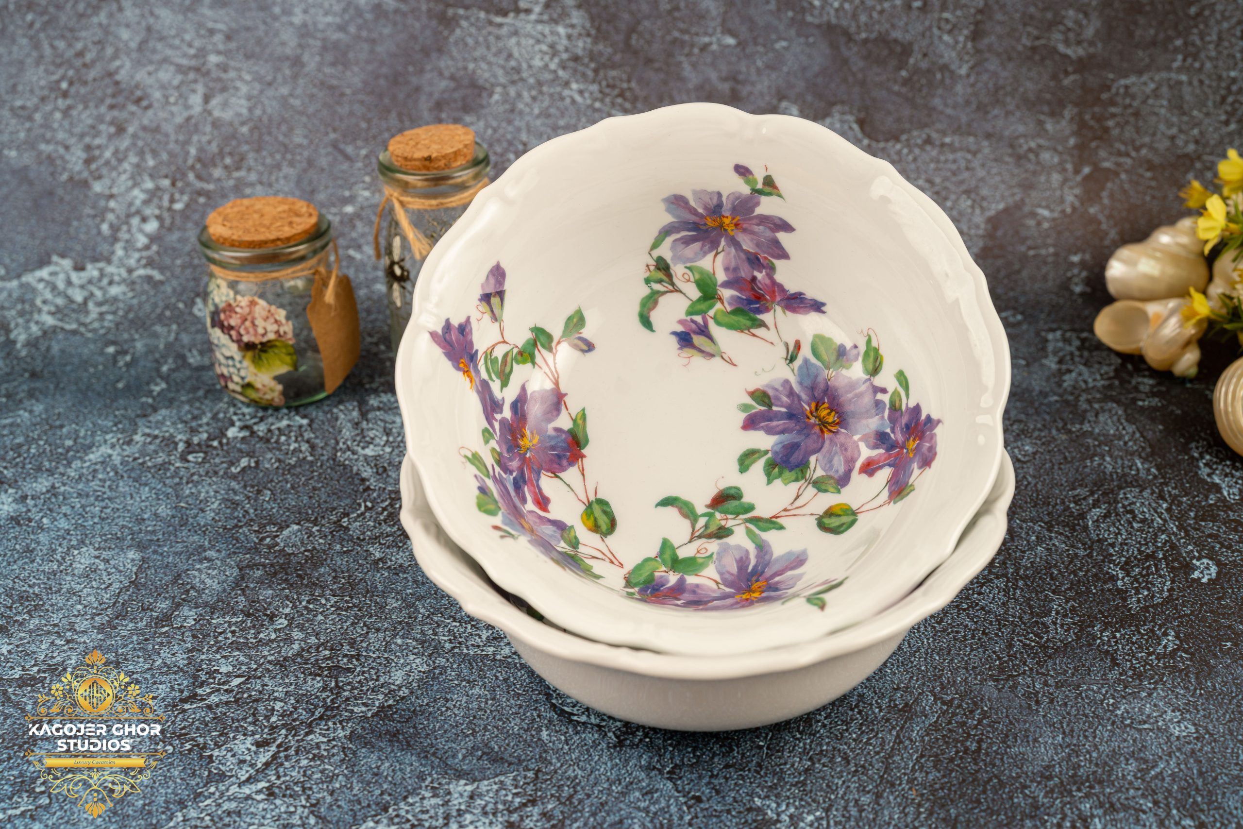 (91) English Lavender Mid Serving Bowls,Each - Image 1
