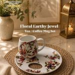 Floral Earthy Jewel Tea/ Coffee Mug Set