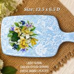 Lacy Floral English Styled Serving Cheese Board/ Platter