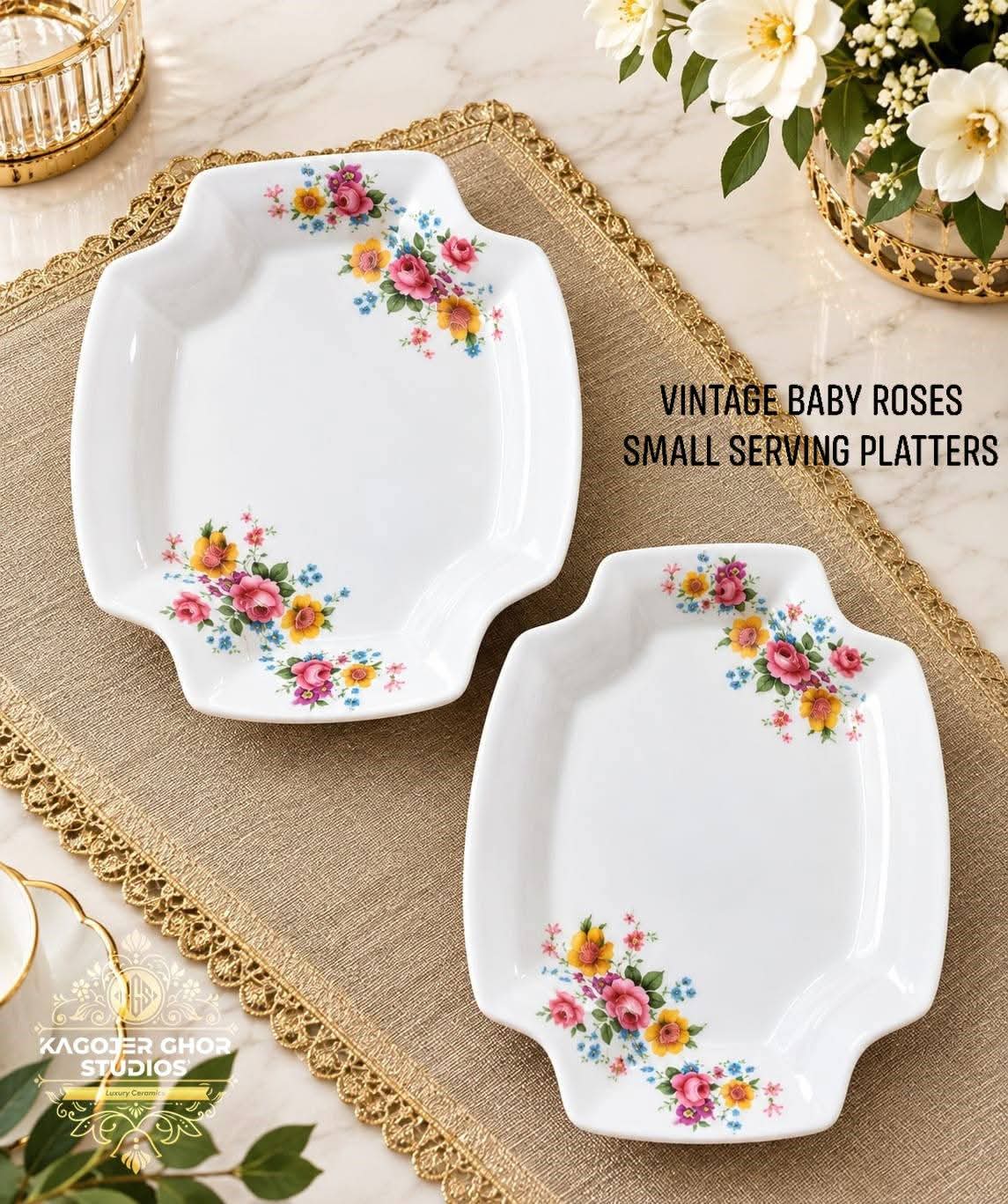 WhatsApp Image 2026-09-10 at 4.13.02 PM(1) Vintage Baby Roses Small Serving Platters (Each) - Image 1
