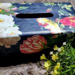 Vibrant Floral Black Magic Wooden Handcrafted Tissue Box Holder
