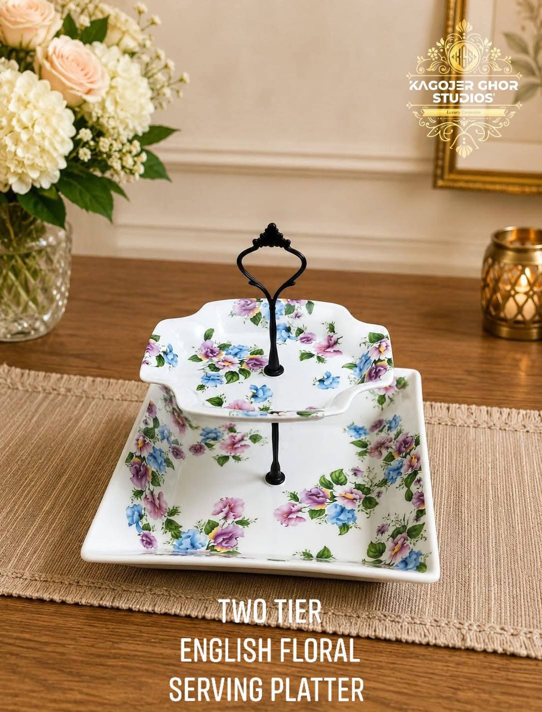 WhatsApp Image 2026-09-17 at 4.23.39 PM (1) Two Tier English Floral Serving Platter - Image 1