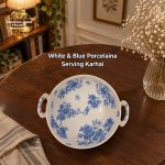 White & Blue Porcelaina Serving Karhai