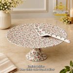 English Daisies Bone China Cake Stand & Slicer