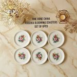 Fine Bone China Fuschia Blooming Coasters (Set Of 6Pcs)