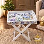 Birds of paradise ~ Handcrafted wooden tray table with foldable stand