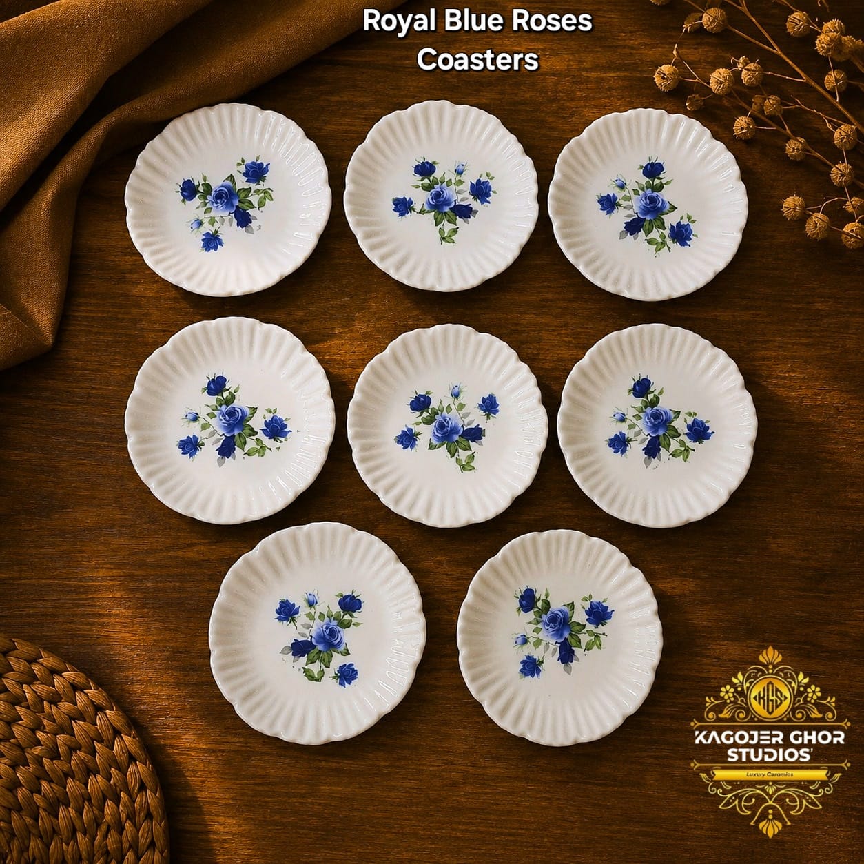 WhatsApp Image 2026-09-30 at 8.44.30 PM (2) Royal Blue Roses Coasters (Each) - Image 1