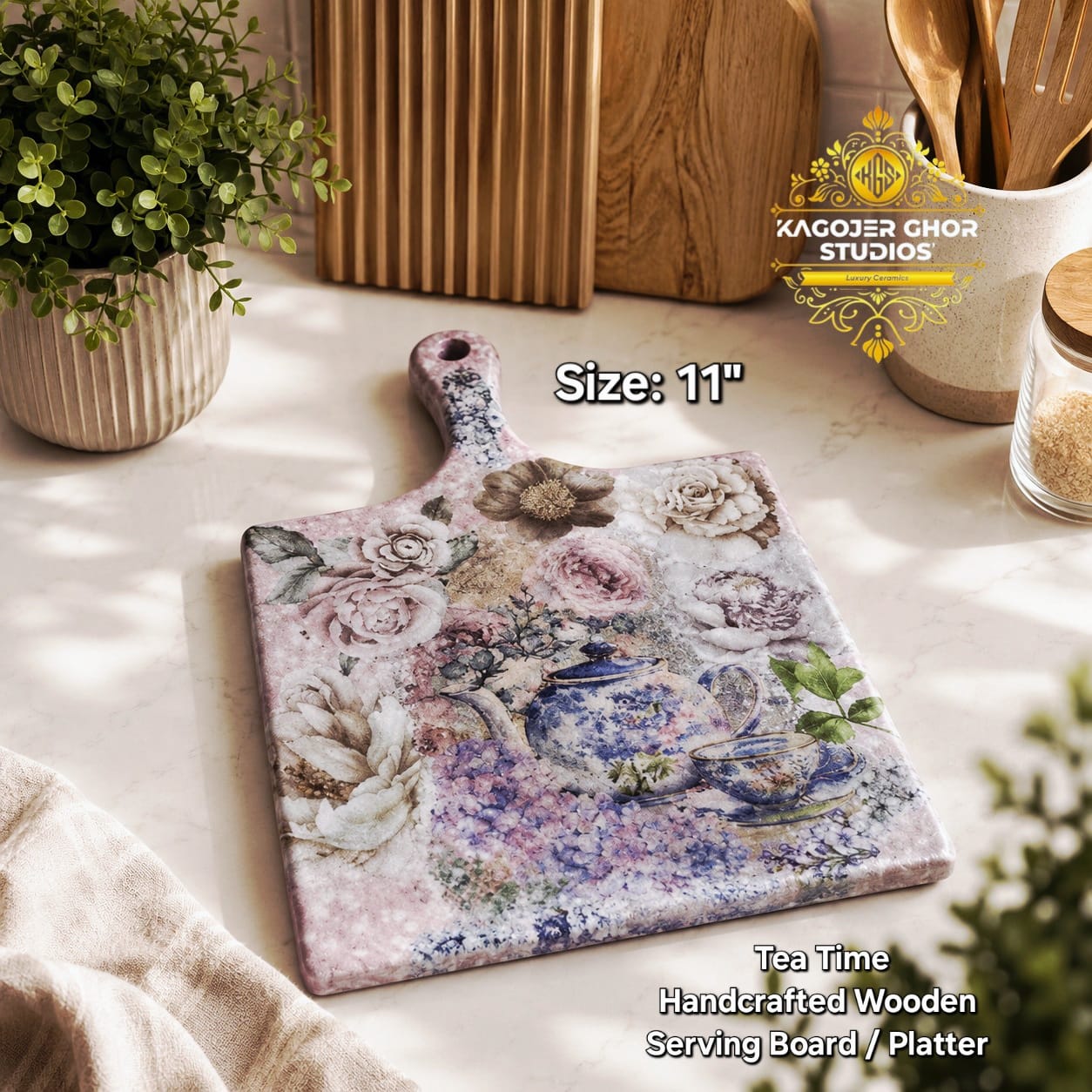 WhatsApp Image 2026-10-04 at 12.07.46 PM (2) Tea Time Handcrafted Wooden Serving Board / Platter - Image 1