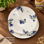 Royal Blue Roses Serving Round Dishes & Platters