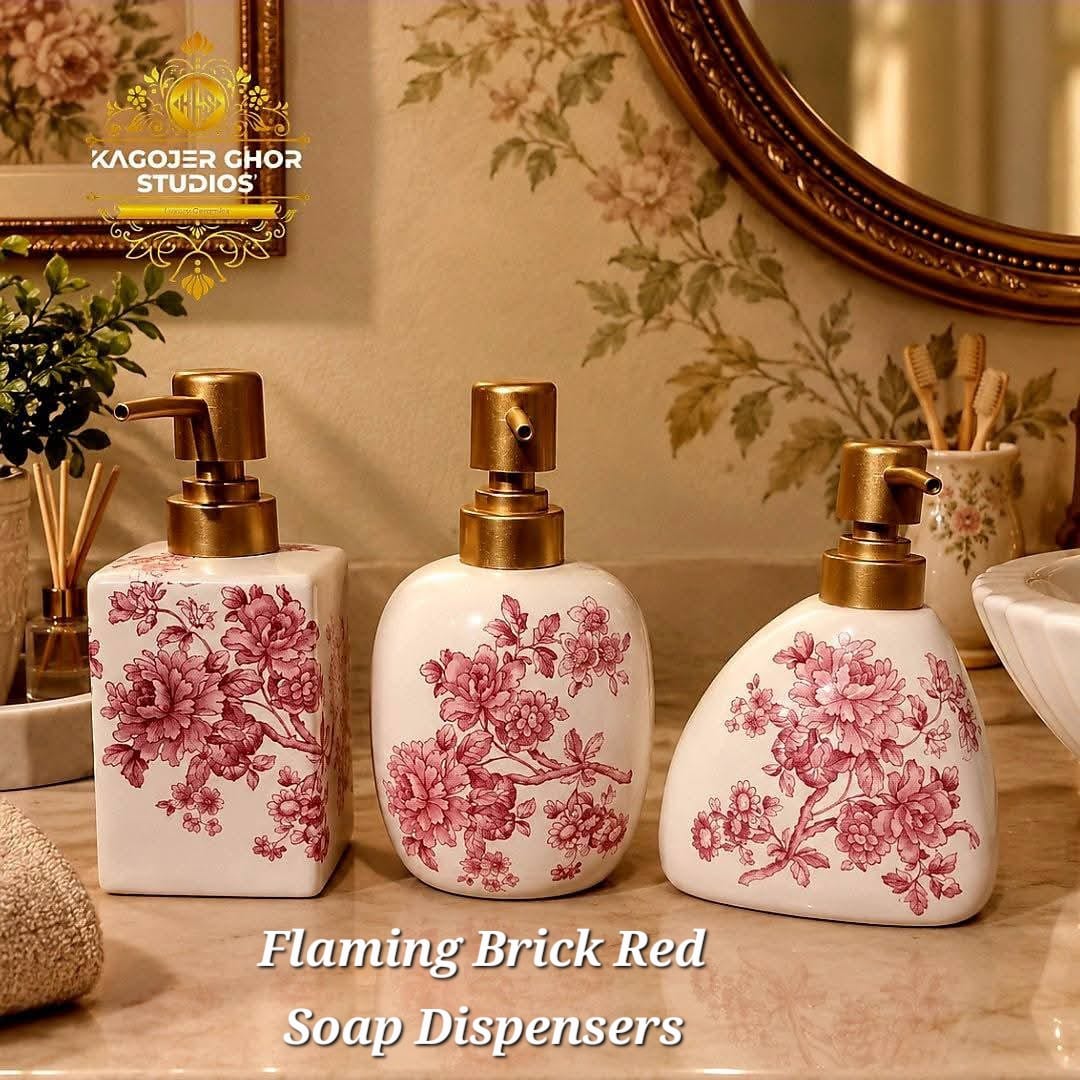 WhatsApp Image 2026-10-12 at 3.14.02 PM (2) Flaming Brick Red Soap Dispensers (Each) - Image 1