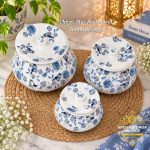 Chirpy Blue Bird Floral Handi Set of 3