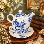 Egyptian Floral Blue Tea-for-One Set