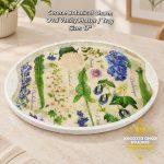 Serene Botanical Charm Oval Vanity Platter / Tray