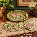 VINTAGE CHARM VANITY TRAY & COASTER SET